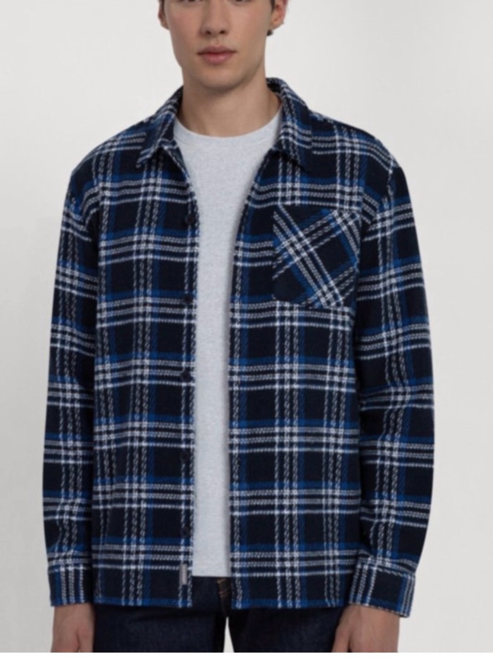 Larsson & Co Plaid Shacket Shirt Jacket Large Fall Winter Button Down Casual